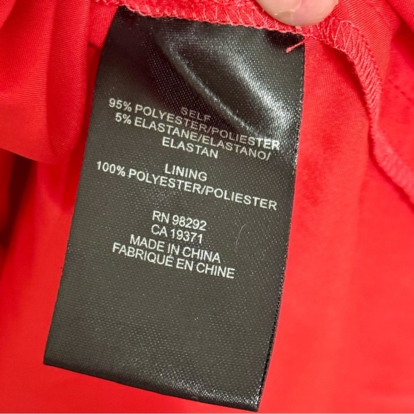 NWT! Tibi Bright Orange-Red Strapless Cocktail Dress w/ Asymmetrical Hem Sz 4 - Picture 8 of 10